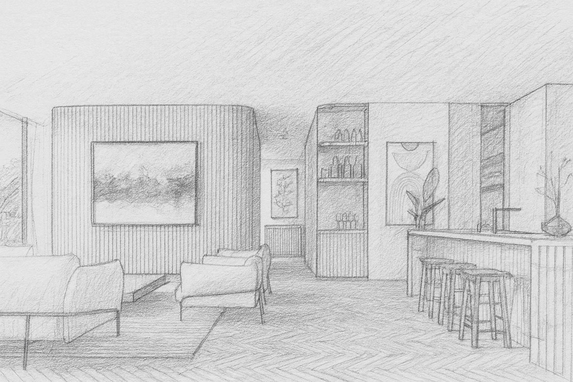 Interior design 3D rendering and documentation - Sydney House Design & Interior Design - luxury interior designer Sydney